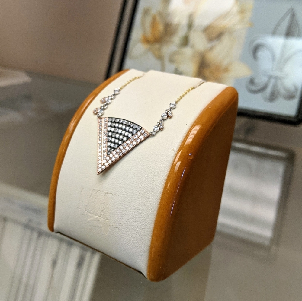 MeiraT Diamond Triangle necklace - Picture 2 of 13